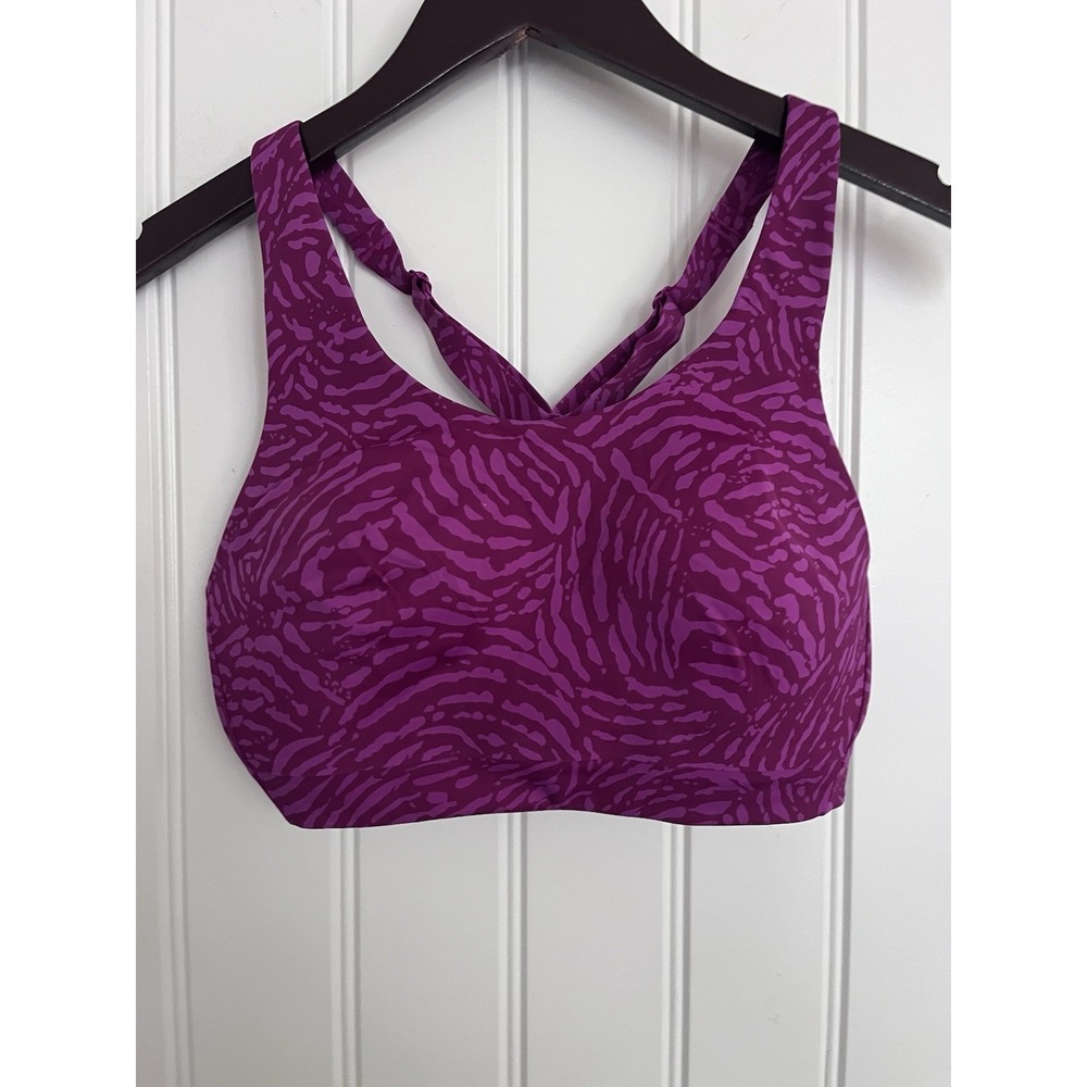 ATHLETA‎ Advance 32D Pink Animal Print High Impact Molded Cups Sports Bra 627